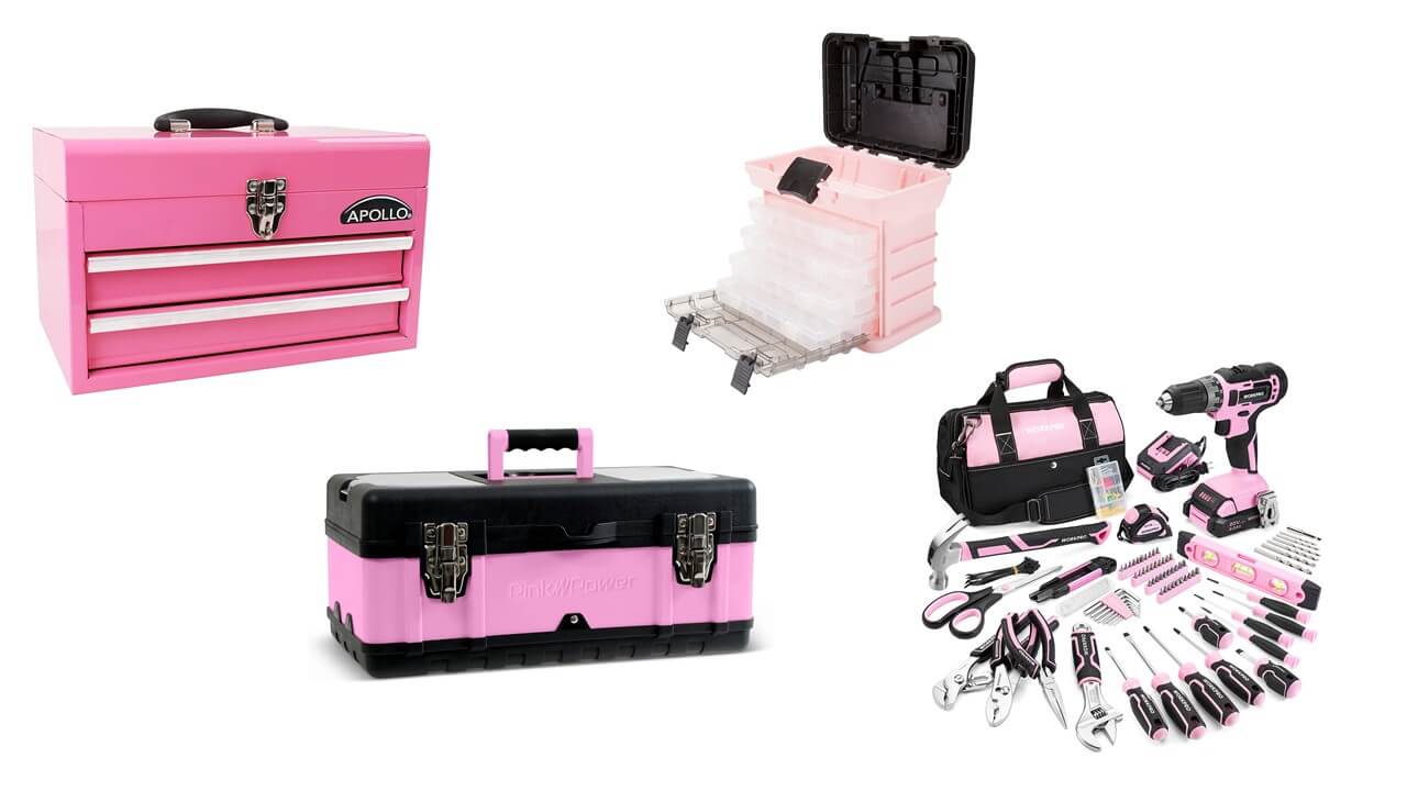 caja de herramientas rosa